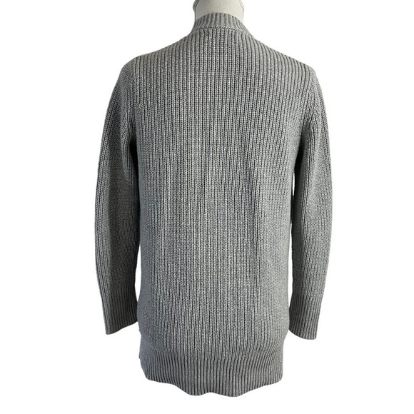 Banana Republic Gray Silver Metallic Cardigan Sweater Small Long Sleeves Pull On - Picture 3 of 6